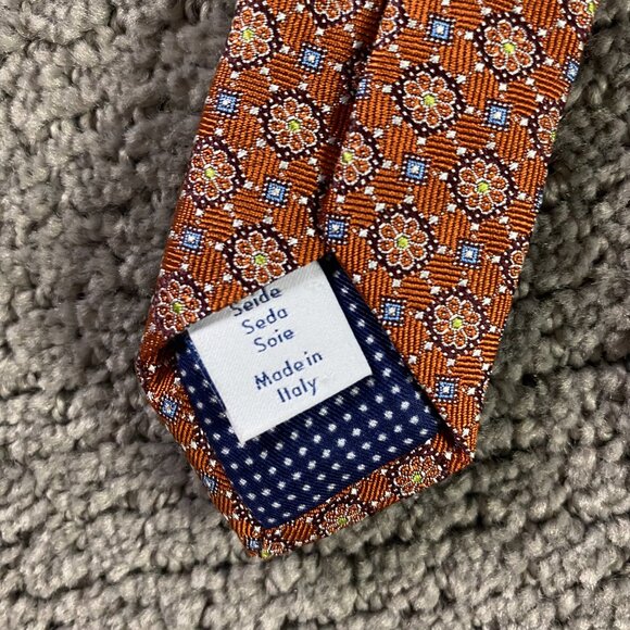 NWT ETON Tie Necktie Silk Floral Medallion Width 3.25" - Picture 8 of 9